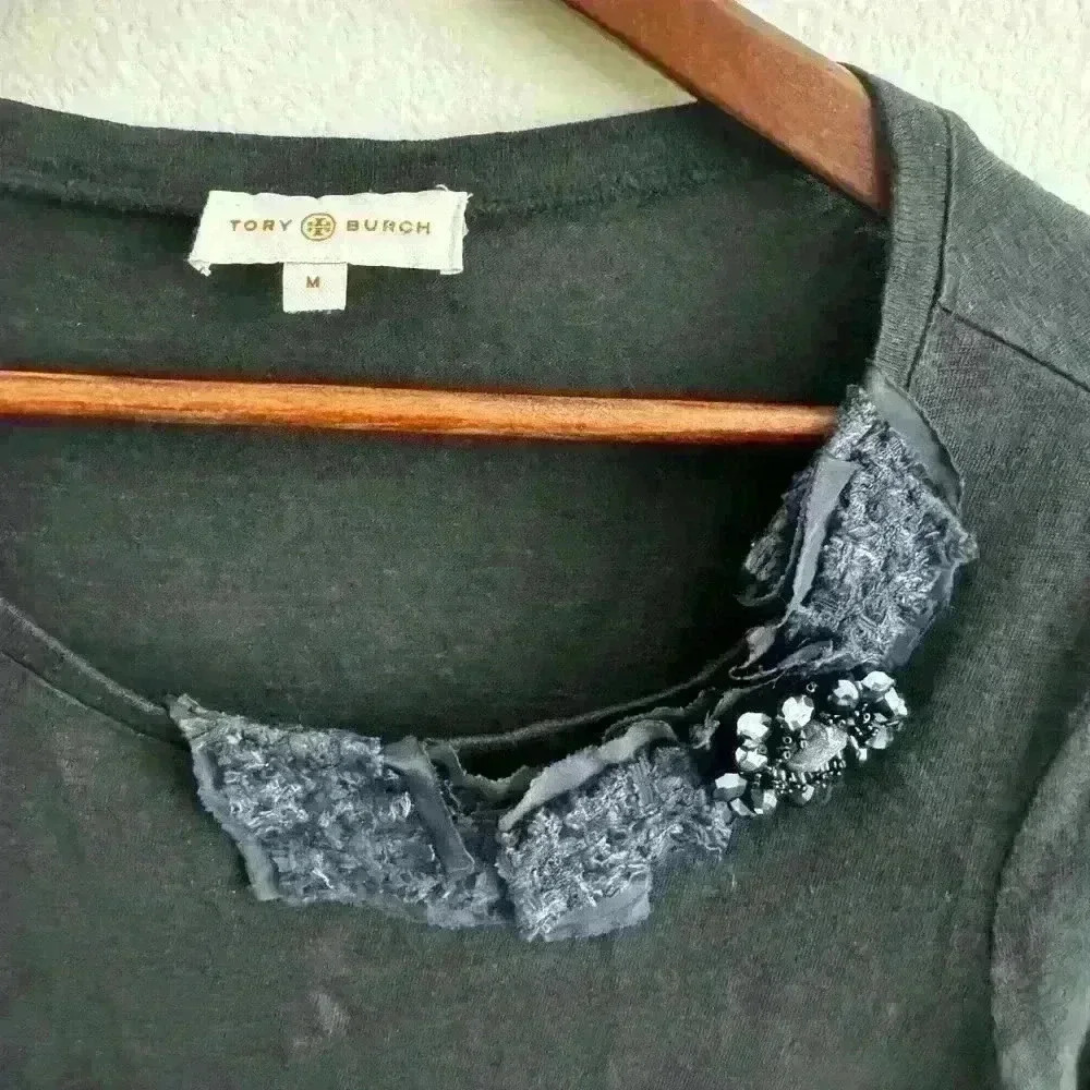 Tory Burch Marcelle Embellished T-shirt - Picture 3 of 7